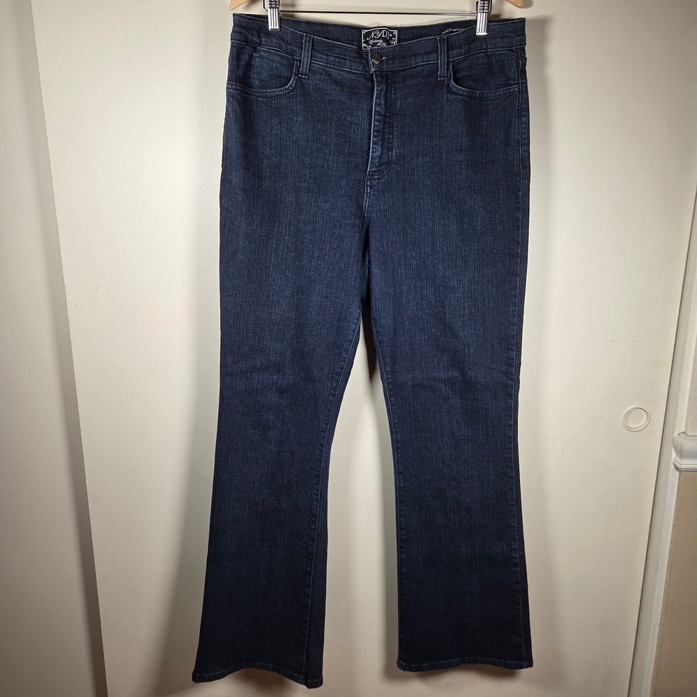 NYDJ Jeans Womens 16 Blue Rhinestone Bootcut Nordstrom Exclusive Y2K Dark Wash